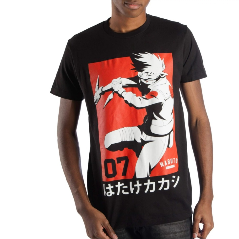 Naruto Shippuden Black Tee Men’s Size Small t-shirt anime graphic short  sleeve*